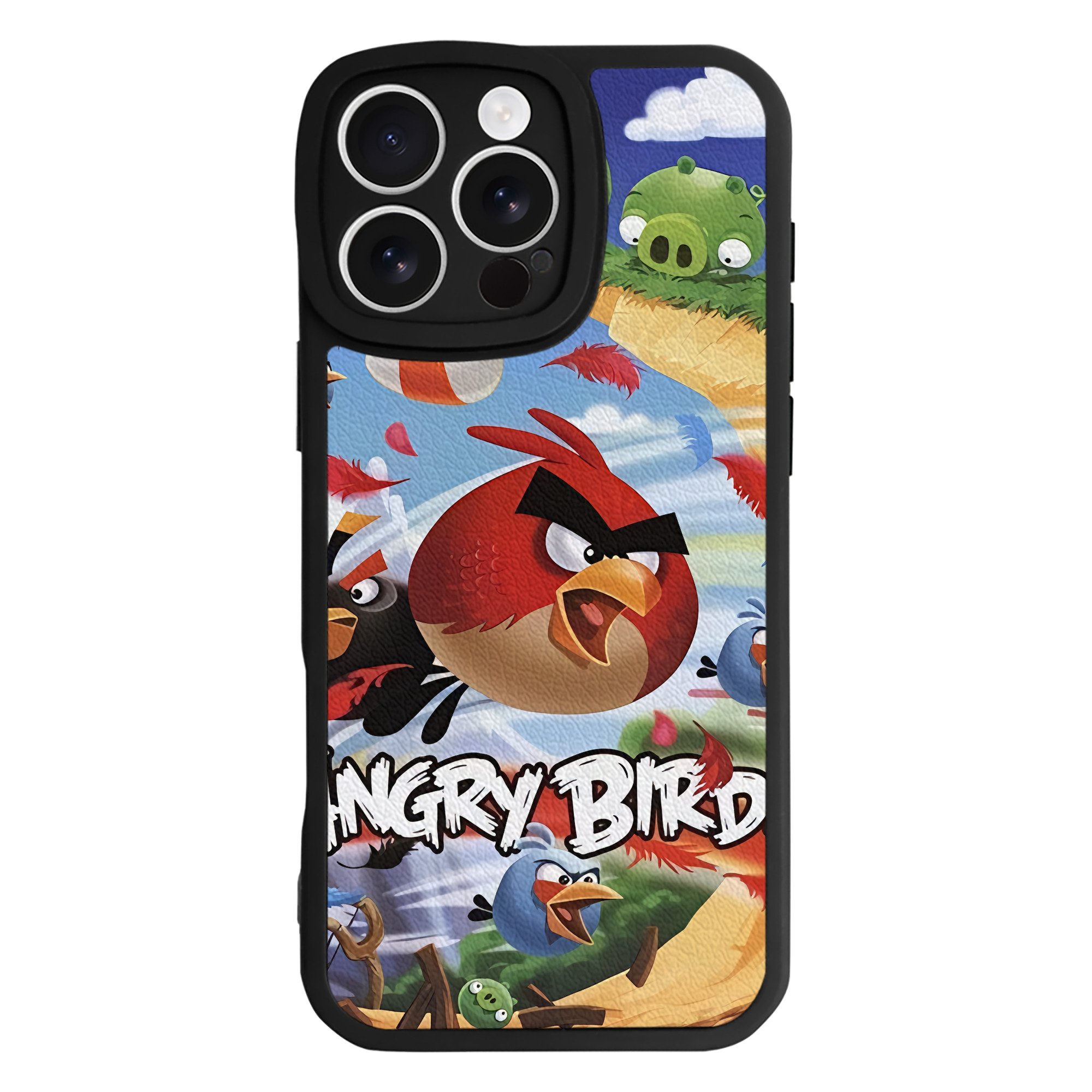 （画像用） Angry Birds アングリーバード 【iPhone 16シリーズ対応】シリコンスマホケース（レザー調） 材質：シリコン